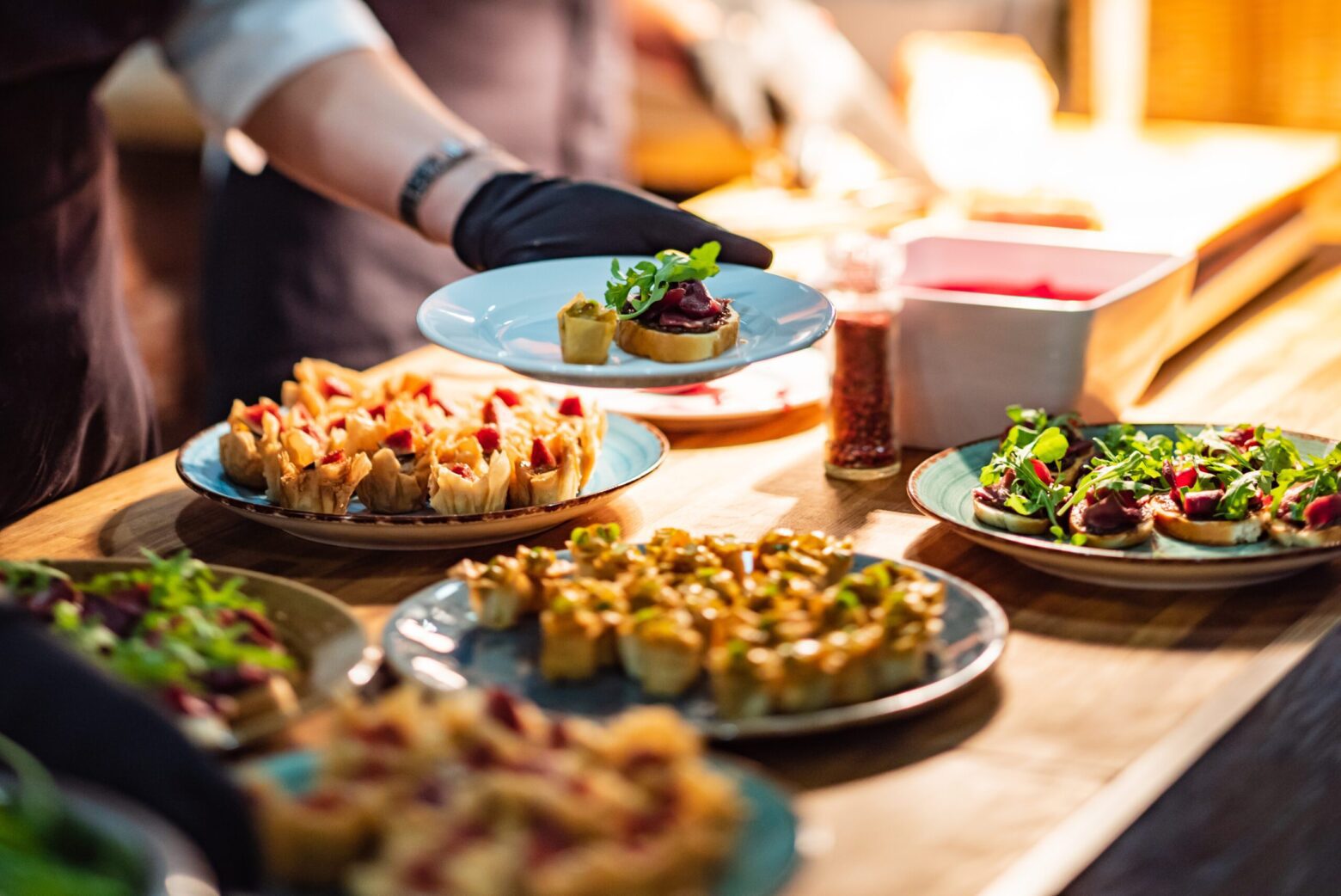 catering food on the table